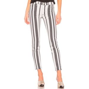 Hudson Barbara High-Waist Super Skinny Ankle Striped Jeans